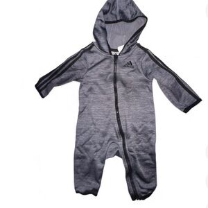 Adidas Charcoal Kids One Piece Hoodie
